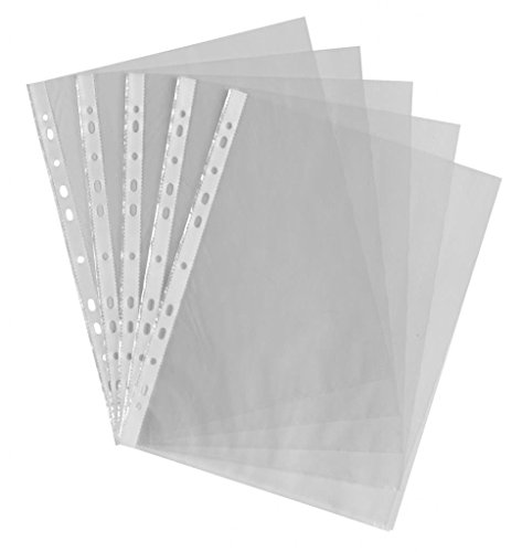 Pack 100 Quality Clear Plastic A4 Folders Wallets Pockets
