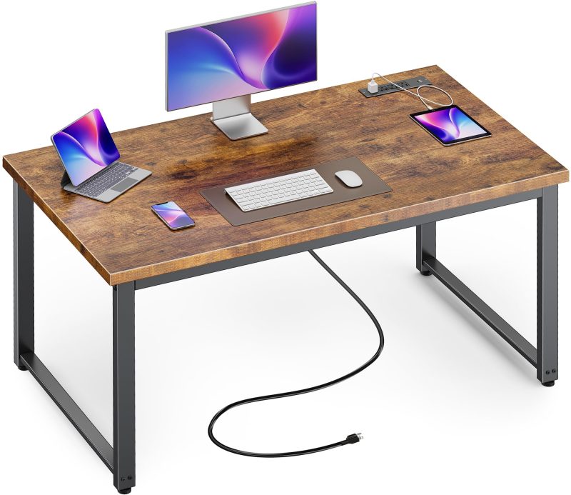 48 Inch Desk with Power Outlets & USB-C, Deeper & Thicker Desktop